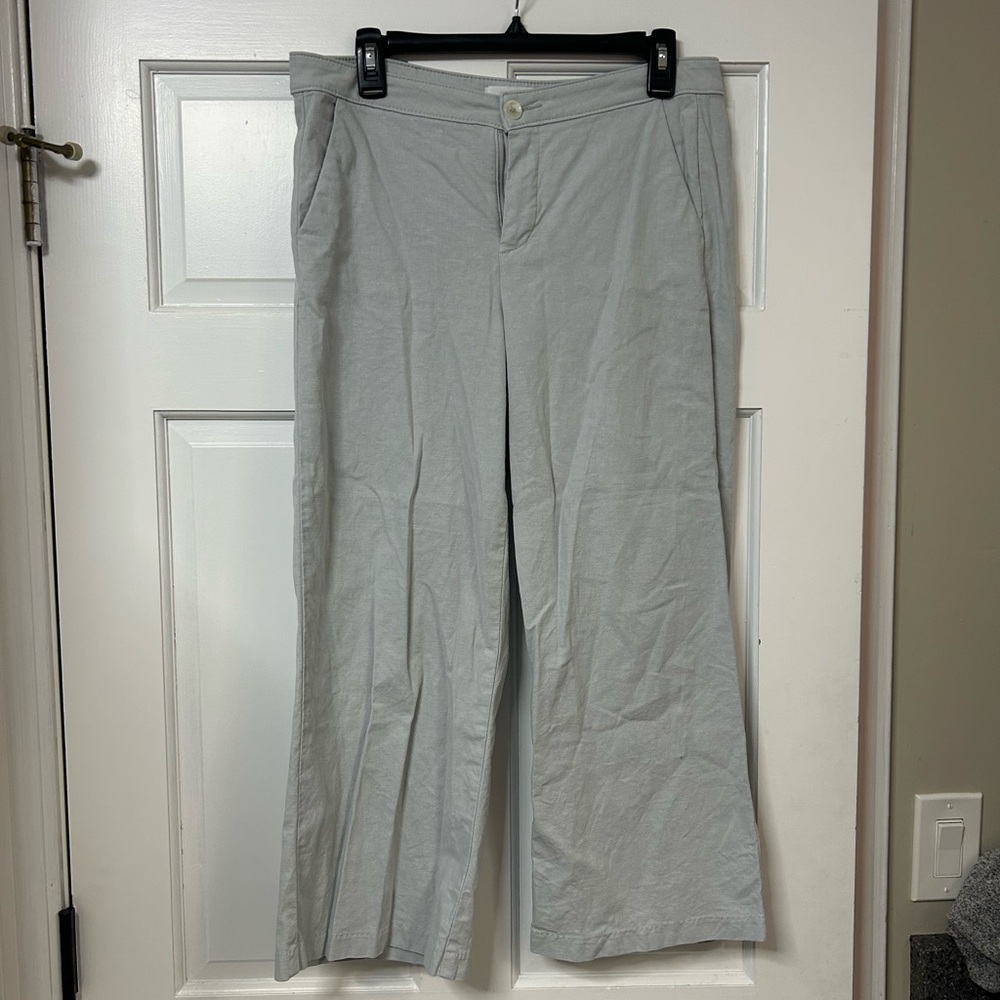 LILA RYAN Light Gray Linen Dress Pants
